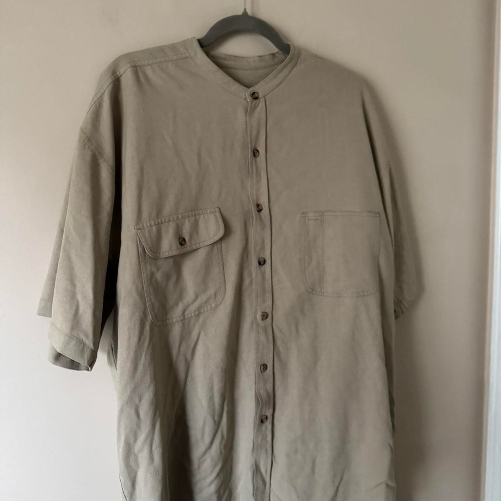 Vintage Tan Raw Silk Set L/XL - Picture 2 of 8